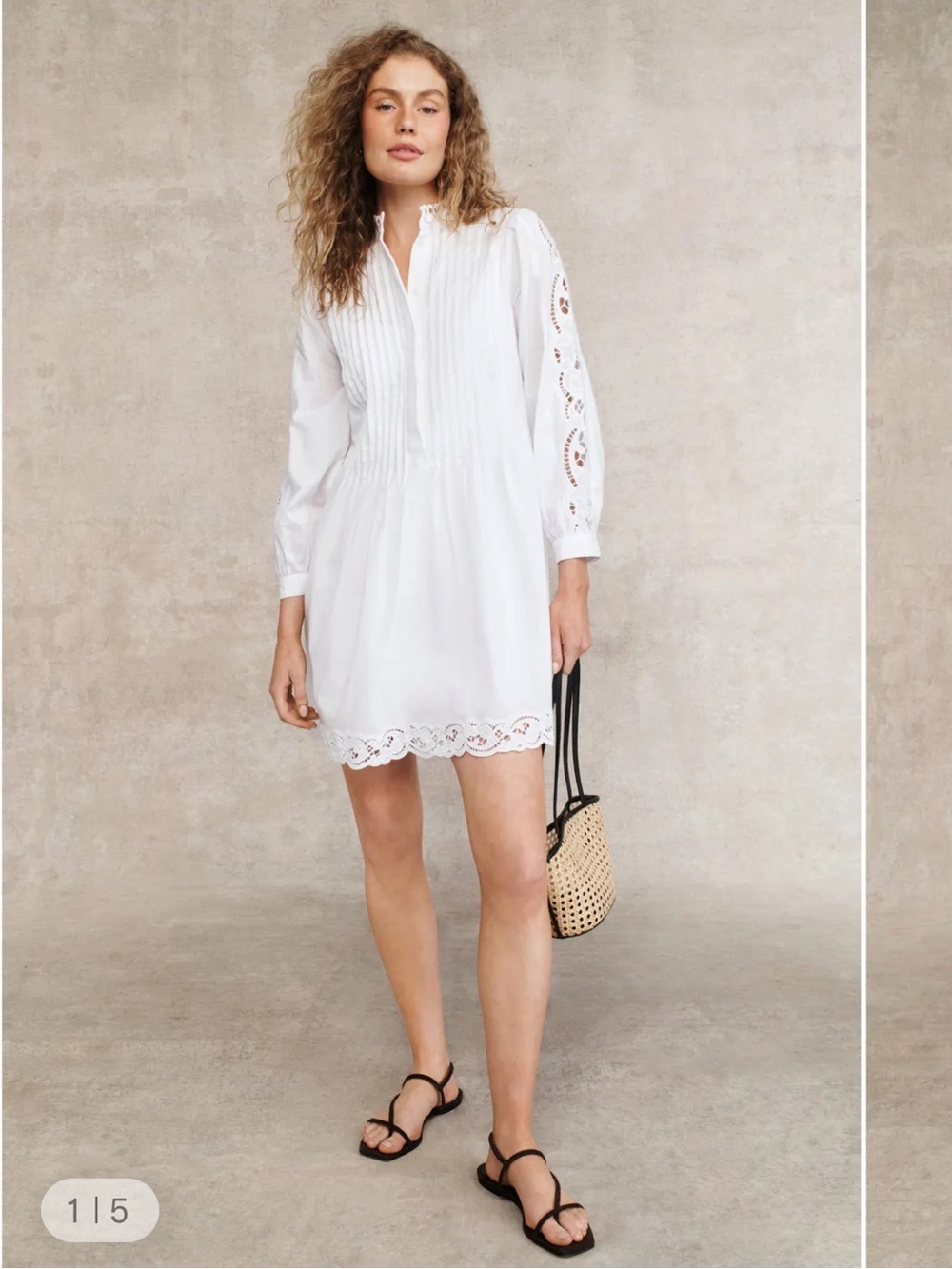 Madewell NWT White Pintuck Lace Mini Dress - XXS
